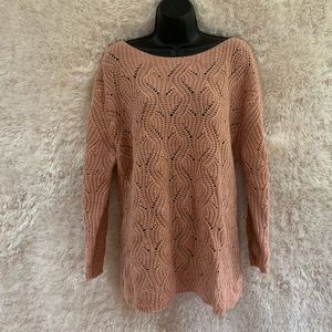 Bellina Size XL Pale Pink Chunky Knit Sweater.
